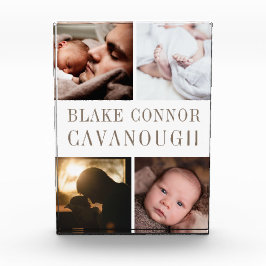 Klassischer Name 4-Foto Baby Keepake Fotoblock