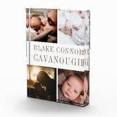 Klassischer Name 4-Foto Baby Keepake Fotoblock (Rechts)