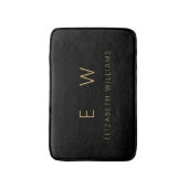 Klassischer Name der Minimalistischen Schwarz-Gold Badematte (Vorderseite Vertikal)