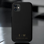 Klassischer Name der Minimalistischen Schwarz-Gold Case-Mate iPhone Hülle<br><div class="desc">Steigen Sie mit unserem klassischen Elegant Modern Minimalistisch Monogram Name iPhone Case auf. Dieses sorgfältig gestaltete Gehäuse verbindet zeitlose Eleganz mit zeitgemäßem Minimalismus. Er ist perfekt gestaltet und schützt nicht nur Ihr Gerät, sondern fügt auch eine Touch personalisierten Stils hinzu. Die Optionen für die Anpassung von Monogrammen und Namen machen...</div>