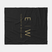 Klassischer Name der Minimalistischen Schwarz-Gold Fleecedecke (Vorderseite (Horizontal))