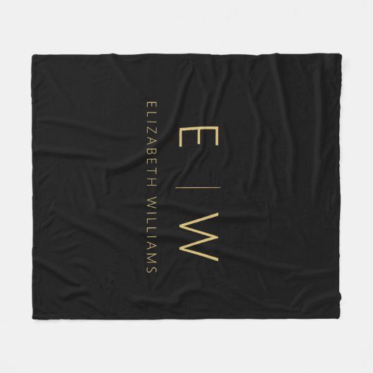 Klassischer Name der Minimalistischen Schwarz-Gold Fleecedecke (Vorderseite (Horizontal))