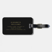 Klassischer Name der Minimalistischen Schwarz-Gold Gepäckanhänger (Rückseite horizontal)