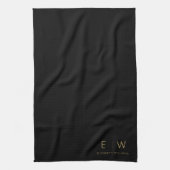 Klassischer Name der Minimalistischen Schwarz-Gold Geschirrtuch (Vertikal)