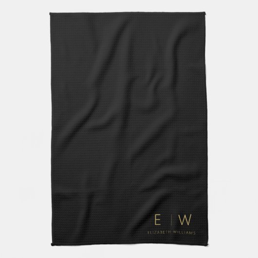 Klassischer Name der Minimalistischen Schwarz-Gold Geschirrtuch (Vertikal)