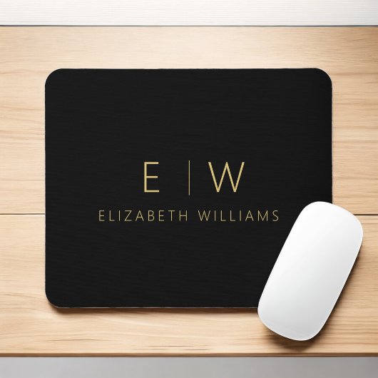 Klassischer Name der Minimalistischen Schwarz-Gold Mousepad