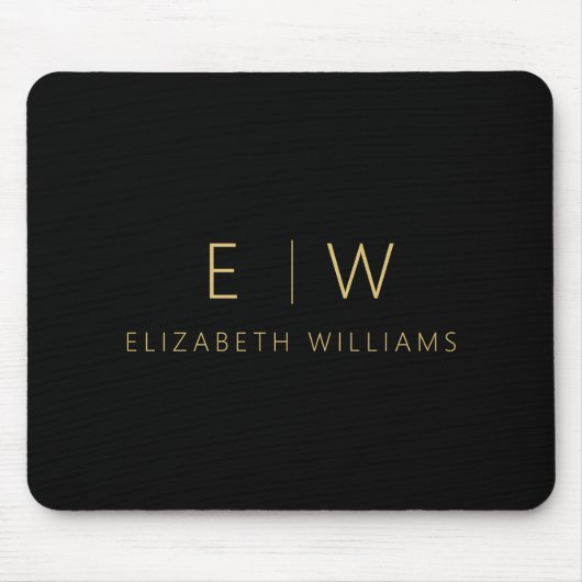 Klassischer Name der Minimalistischen Schwarz-Gold Mousepad (Vorne)