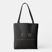 Klassischer Name der Minimalistischen Schwarz-Gold Tasche (Rückseite)