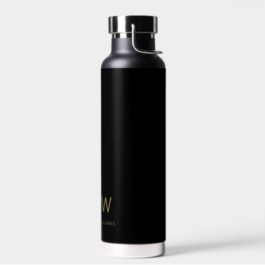 Klassischer Name der Minimalistischen Schwarz-Gold Trinkflasche (Links)