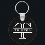 Klassischer Name der Schwarz-weißen Monogramm Schlüsselanhänger<br><div class="desc">Dieses Design entstand aus meiner einzigartigen Acrylmalerei. Sie kann personalisiert werden, indem Sie auf die Schaltfläche Anpassen klicken und den Namen, die Initialen oder die Wörter ändern. Sie können auch die Textfarbe und den Textstil ändern oder den Text für nur ein Bild löschen. Kontaktieren Sie mich unter colorflowcreations@gmail.com , wenn...</div>