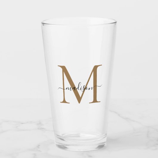 Klassischer Name der Schwarzen Gold Monogram, Eleg Glas (Vorderseite)