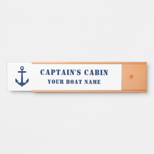 Klassischer Name des Anchor Kapitän und des Bootes Türschild (Vorderseite )