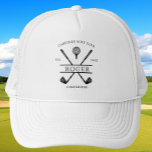 Klassischer Name des Golfclubs Truckerkappe<br><div class="desc">Erstellen Sie Ihren eigenen Golfhut! Personalisieren Sie dieses Design mit Ihrem eigenen Text. Sie können dieses Design weiter anpassen,  indem Sie auf Wunsch die Schaltfläche "Design bearbeiten" auswählen.</div>
