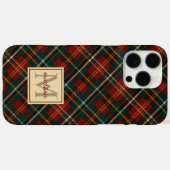 Klassischer Name des Karierten Tartan Monogrammes Case-Mate iPhone Hülle (Rückseite (Horizontal))