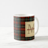 Klassischer Name des Karierten Tartan Monogrammes Kaffeetasse (VorderseiteRechts)