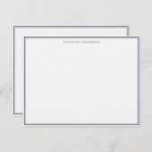 Klassischer Name für Lila Dicke und dünne Grenze Mitteilungskarte (Vorne/Hinten)