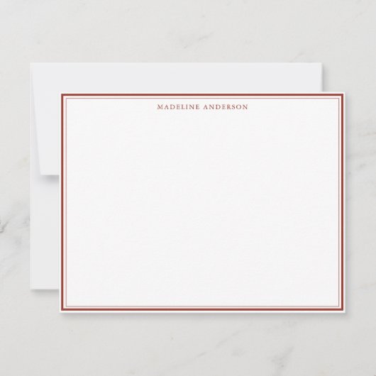 Klassischer Name für rotes Kick und dünne Grenze Mitteilungskarte (Vorderseite)