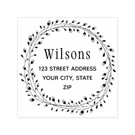 Klassischer Name Laurel Wreath Permastempel (Design)