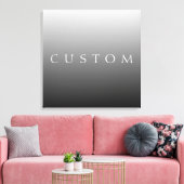Klassischer Name oder Wort | Farbverlauf Grau Leinwanddruck (Insitu (Wohnzimmer))