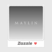 Klassischer Name oder Wort | Gradient Gray Aufkleber (Blatt)