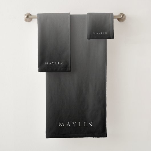 Klassischer Name oder Wort | Gradient Gray Badhandtuch Set (Insitu)