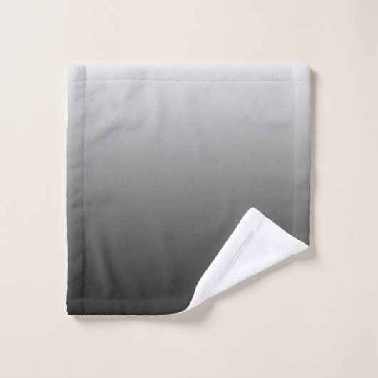 Klassischer Name oder Wort | Gradient Gray Badhandtuch Set (Waschlappen)