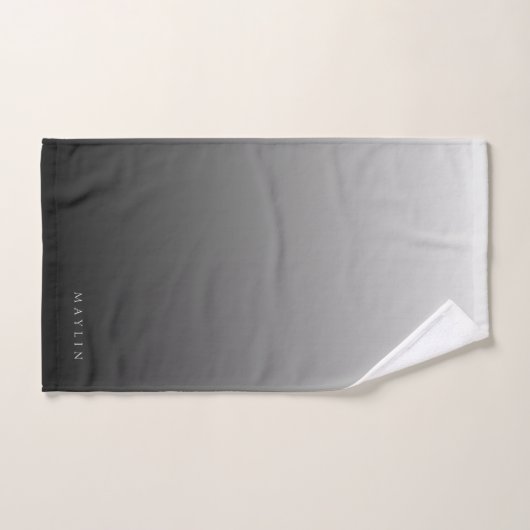 Klassischer Name oder Wort | Gradient Gray Badhandtuch Set (Handtuch)