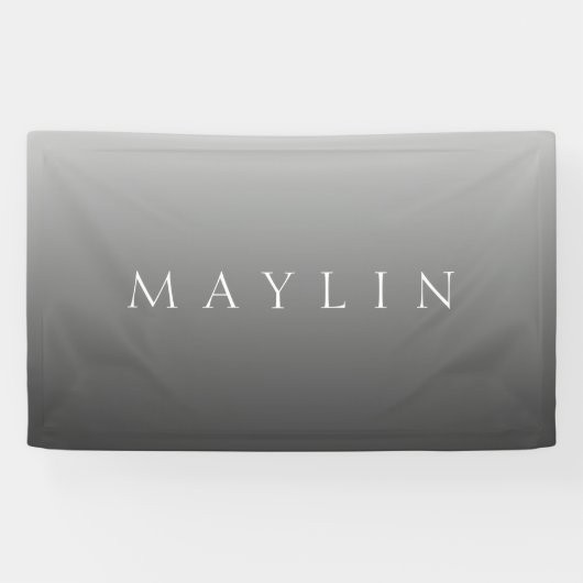 Klassischer Name oder Wort | Gradient Gray Banner (Horizontal)