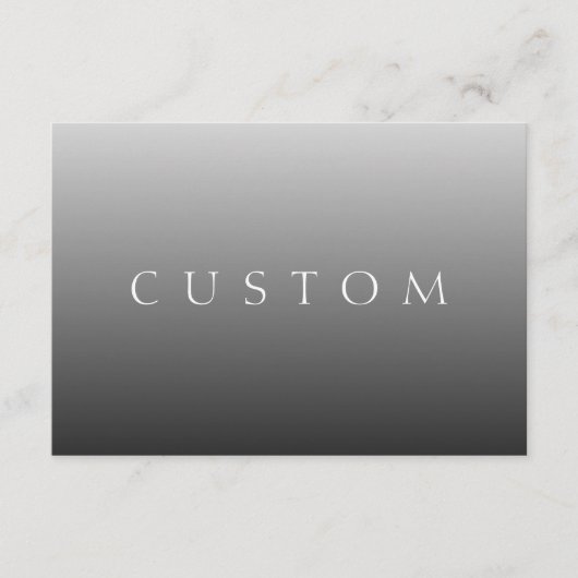 Klassischer Name oder Wort | Gradient Gray Begleitkarte (Vorderseite)