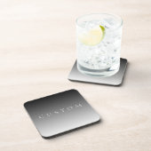 Klassischer Name oder Wort | Gradient Gray Getränkeuntersetzer (Rechte Seite)