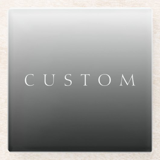 Klassischer Name oder Wort | Gradient Gray Glasuntersetzer (Vorderseite)