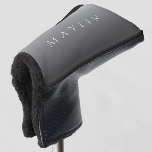 Klassischer Name oder Wort | Gradient Gray Golf Headcover (3/4 Vorderseite)