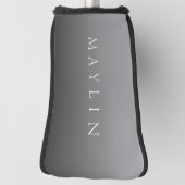 Klassischer Name oder Wort | Gradient Gray Golf Headcover (Rotieren 90)