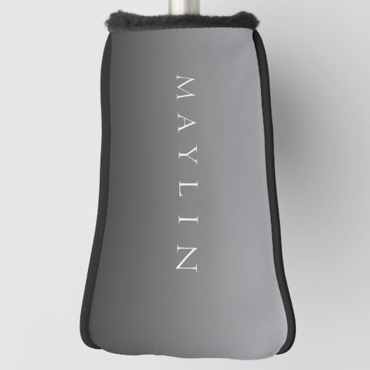 Klassischer Name oder Wort | Gradient Gray Golf Headcover (Rotieren 90)