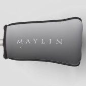 Klassischer Name oder Wort | Gradient Gray Golf Headcover (Vorderseite)