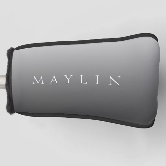 Klassischer Name oder Wort | Gradient Gray Golf Headcover (Vorderseite)
