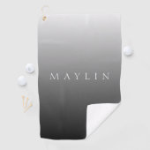Klassischer Name oder Wort | Gradient Gray Golfhandtuch (Insitu)