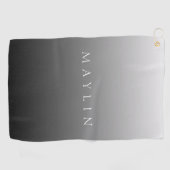 Klassischer Name oder Wort | Gradient Gray Golfhandtuch (Horizontal)