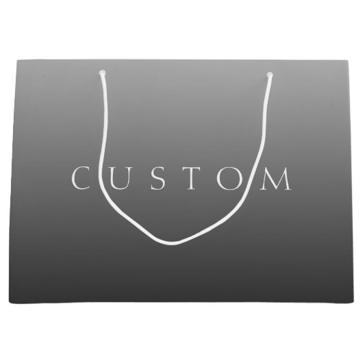 Klassischer Name oder Wort | Gradient Gray Große Geschenktüte (Vorderseite)
