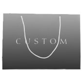 Klassischer Name oder Wort | Gradient Gray Große Geschenktüte (Rückseite)