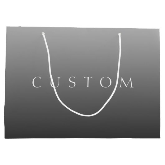 Klassischer Name oder Wort | Gradient Gray Große Geschenktüte (Rückseite)