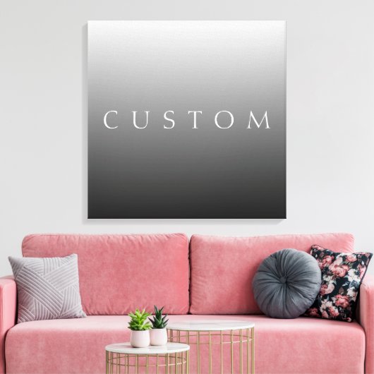 Klassischer Name oder Wort | Gradient Gray Leinwanddruck (Insitu (Wohnzimmer))