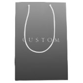Klassischer Name oder Wort | Gradient Gray Mittlere Geschenktüte (Vorderseite)