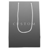 Klassischer Name oder Wort | Gradient Gray Mittlere Geschenktüte (Rückseite)