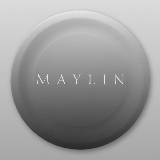 Klassischer Name oder Wort | Gradient Gray Pappteller