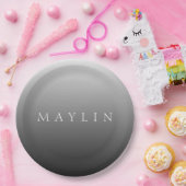 Klassischer Name oder Wort | Gradient Gray Pappteller (Party)