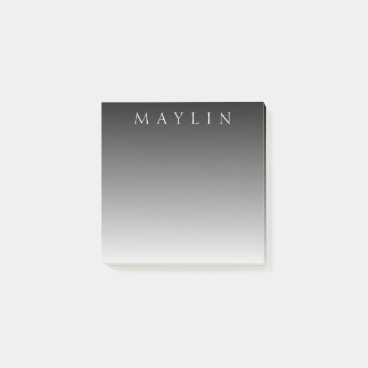 Klassischer Name oder Wort | Gradient Gray Post-it Klebezettel (Vorderseite)