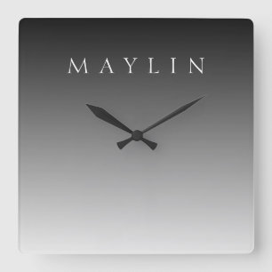 Klassischer Name oder Wort   Gradient Gray Quadratische Wanduhr
