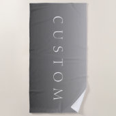 Klassischer Name oder Wort | Gradient Gray Strandtuch (Vorderseite)