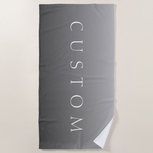 Klassischer Name oder Wort | Gradient Gray Strandtuch (Vorderseite)